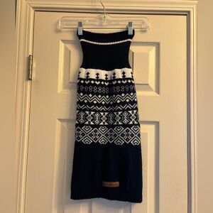 Eddie Bauer Navy Blue Fair Isle Knit Dog Sweater